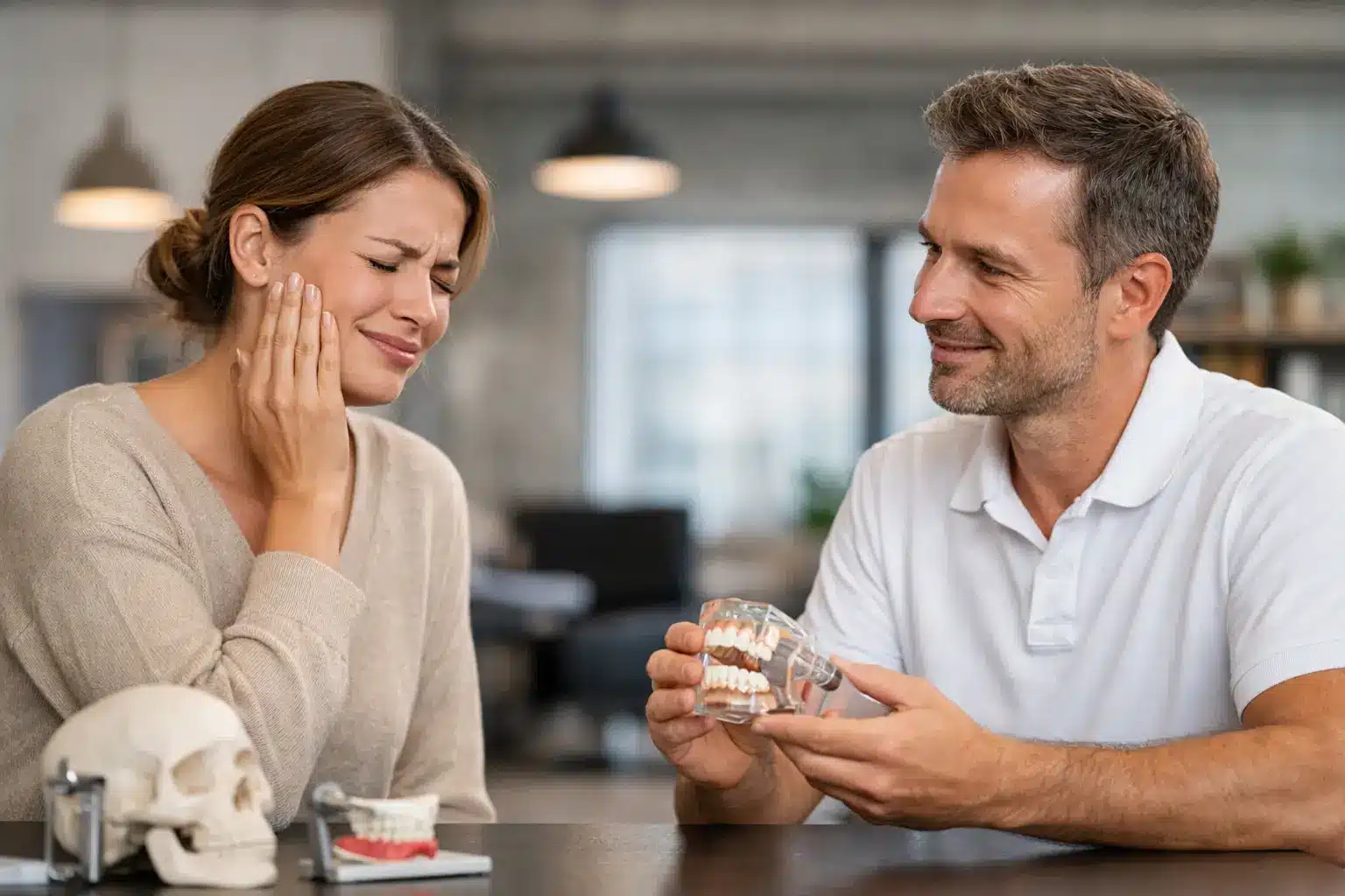 Kiefergelenkbeschwerden durch Zähneknirschen